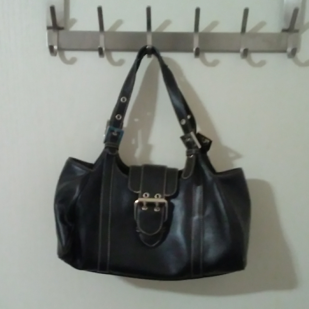Black leather purse